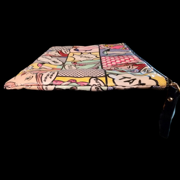 KATE SPADE Neda Pop Art Multi Comic Zip Around Vinyl Clutch Pouch - Picture 5 of 7